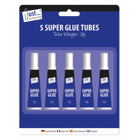 Super Glue Tubes - 5 Pack