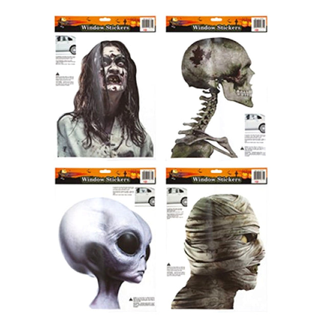 Halloween Colour Character Window Stickers - Assorted
