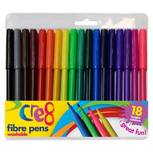 Fibre Pens - 18 Pack