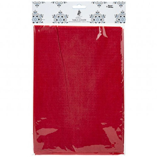 Flannel Backed Red Tablecloth - 132cm x 178cm Classic Dining Room Décor Stain Resistant Waterproof Surface