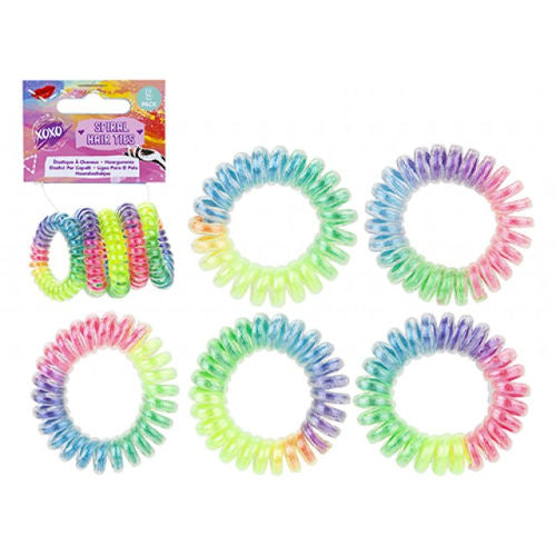 Spiral Rainbow Braided Hair Ties - 5 Pack
