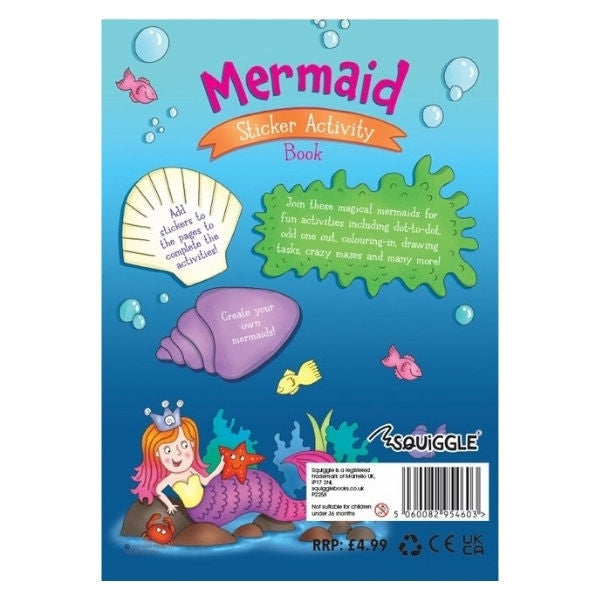A4 Mermaid Ballerina Sticker Activity Book - Assorted Enchanting Designs Includes Stickers