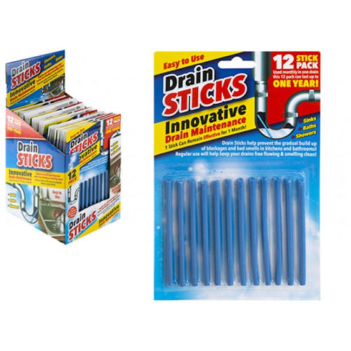 Magic Drain Cleaner Sticks - 12 Pack