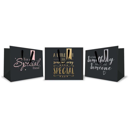 Small Luxury Black Foil Gift Bag - Assorted 10cm x 13cm