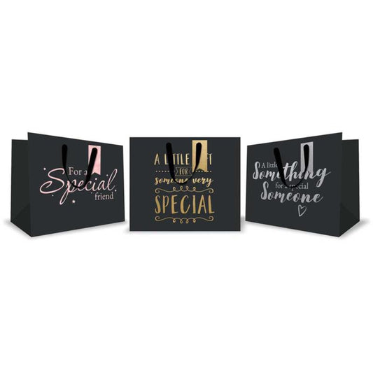Small Luxury Black Foil Gift Bag - Assorted