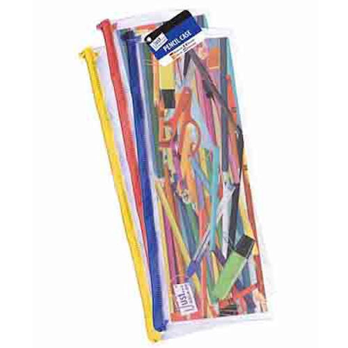 13" Clear Exam Pencil Case - Assorted