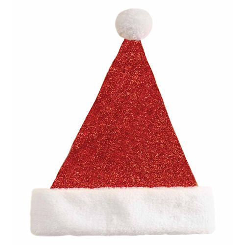 Christmas Metallic Santa Hat - Festive Holiday Accessory Shiny Party Wear Seasonal Decor