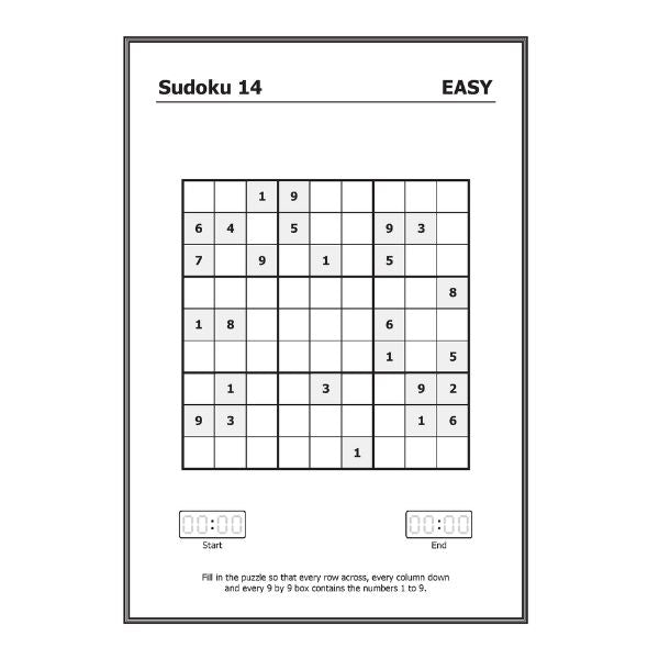 A4 Mega Large Print Modern Sudoku Book - Easy & Medium