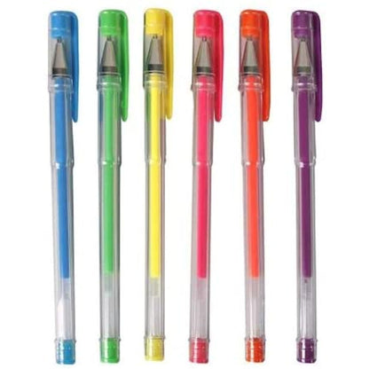 Neon Gel Ink Pens - 6 Pack