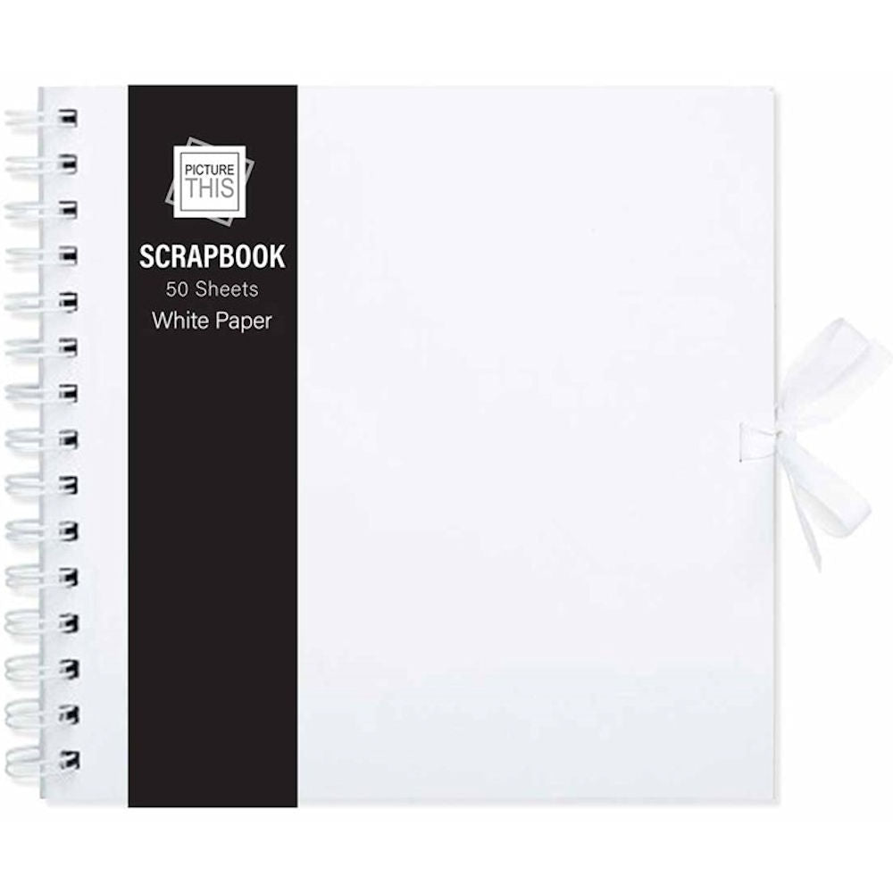 Medium White Scrap Book - 50 Sheets Craft Album Memory Journal Photo Keepsake DIY