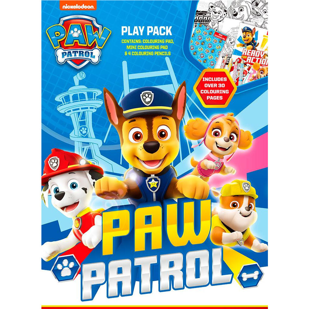 Paw Patrol Play Pack - Activity Set Colouring Book Crayons Stickers Adventure-themed Fun Creative Playtime