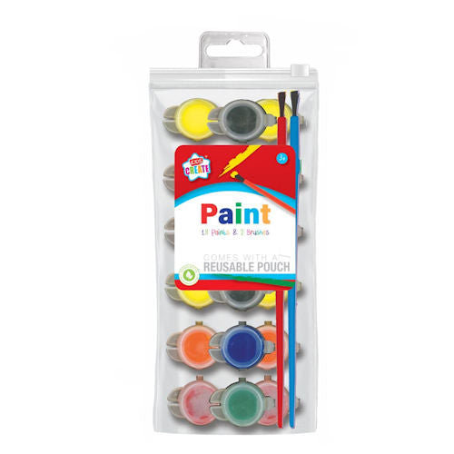 Poster Paints & Brushes - 18 Pack