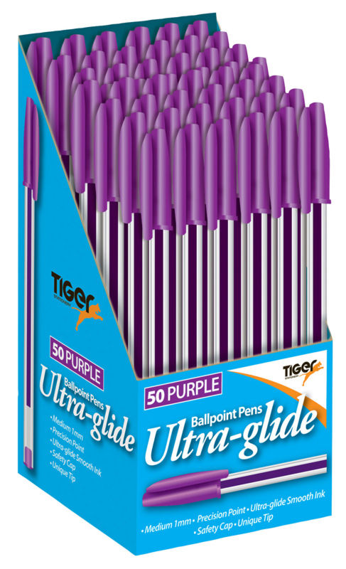 Purple Ballpoint Pens - 50 Pack