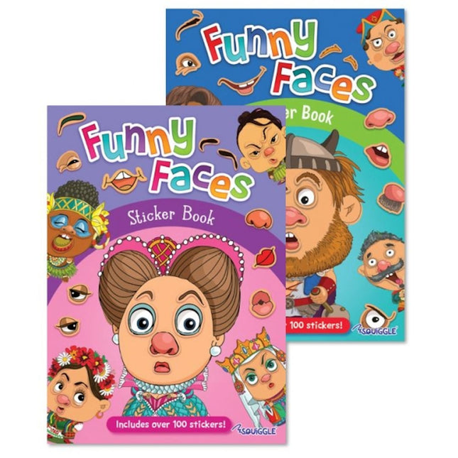 A4 Funny Face Sticker Book - Assorted