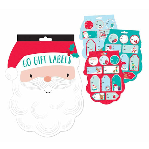 Christmas Santa Book Gift Labels - 60 Pack