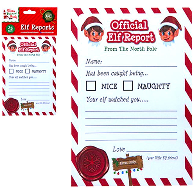 A5 Elf Reports - 25 Pack