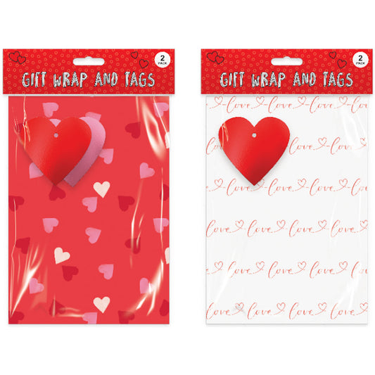 Valentine's Day Gift Wrap Pack - 2 Sheets