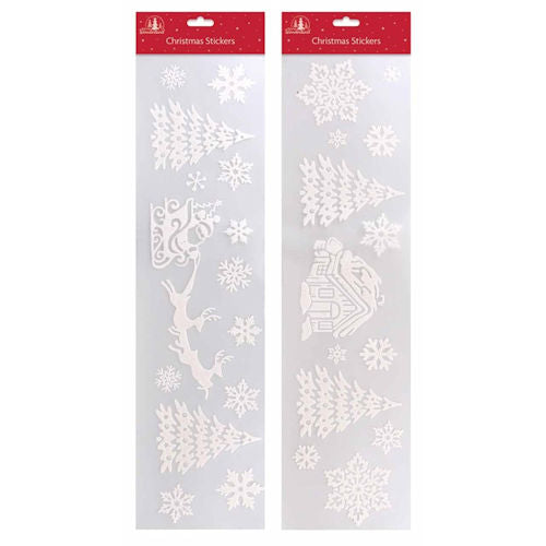 Christmas Large Strip Window Snow Decals - Assorted