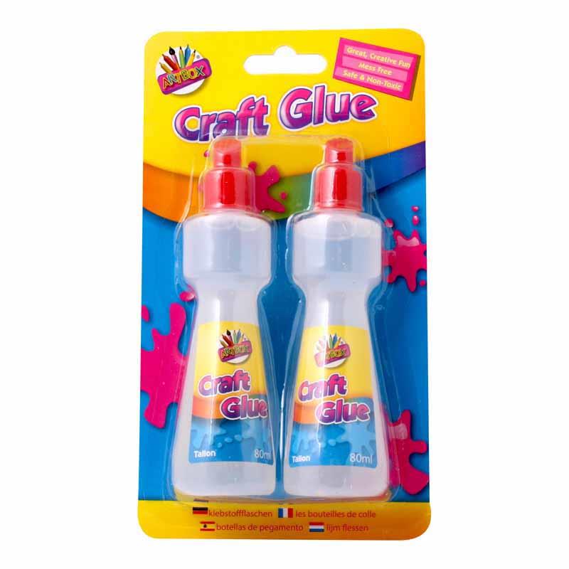 Craft Glue Set - 2 Pack Squeeze Bottles Arts Crafts Adhesive Stationery