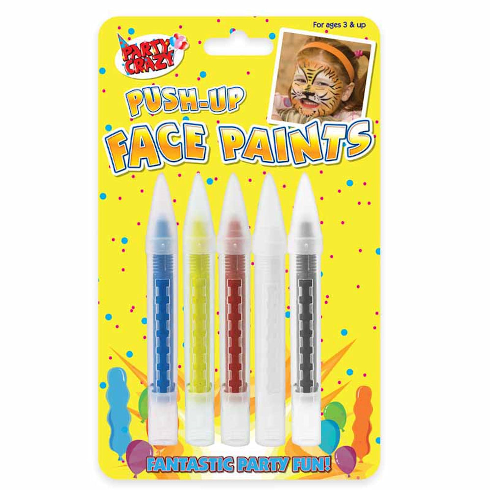Kids Face Paint Crayons - 5 Pack Non Toxic Washable Colourful Art Party Supplies