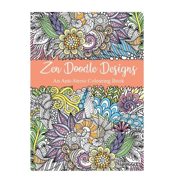 A4 Zen Doodle/Mindfulness Colouring Book - Assorted Intricate Relaxation Focus High Quality Stress Relief