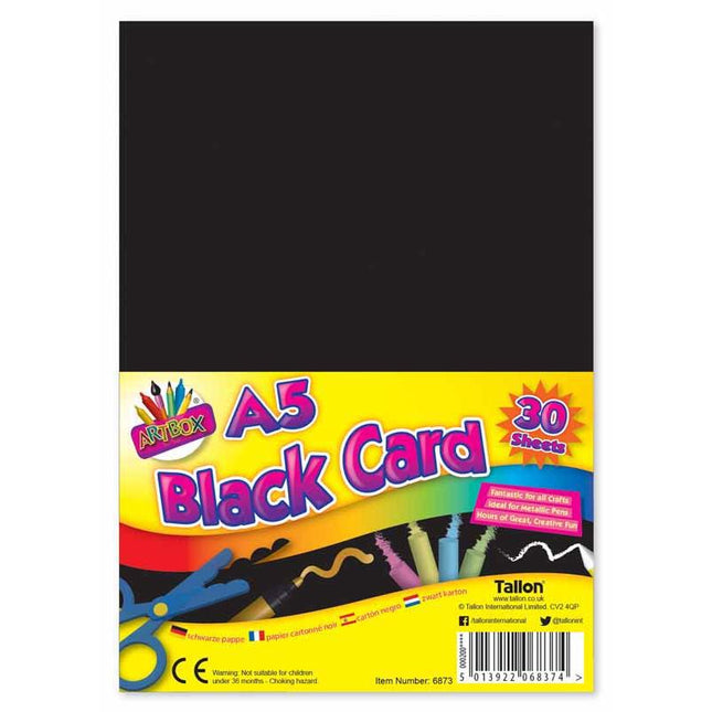 A5 Black Activity Card - 30 Sheets