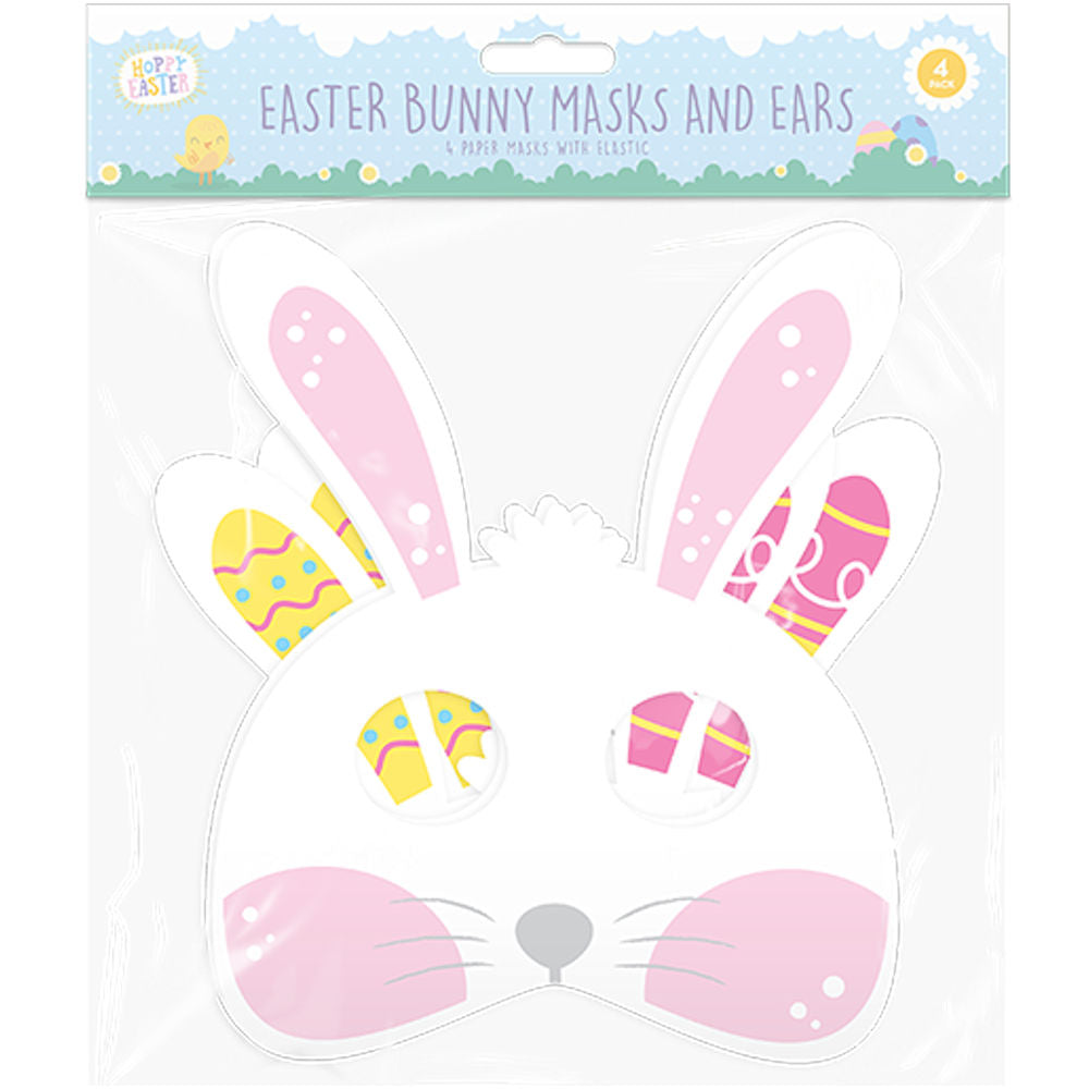 Easter Bunny Paper Mask & Ears - 4 Pack