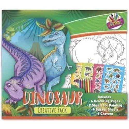 Colouring Book With Colouring Pencils - Boys Dinosaurs Fun Kids Cute Pictures Stickers