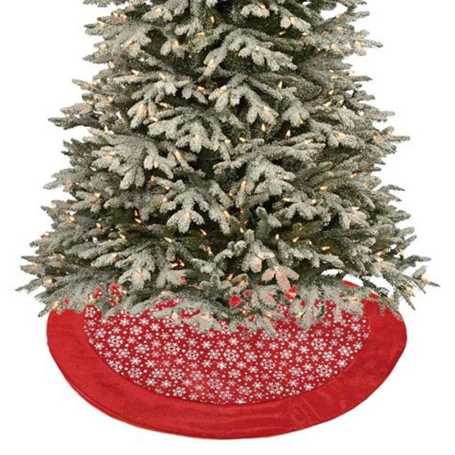 Christmas Tree Skirt Metallic Snowflake