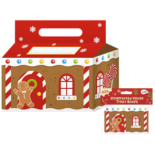Gingerbread House Treat Boxes - 3 Pack