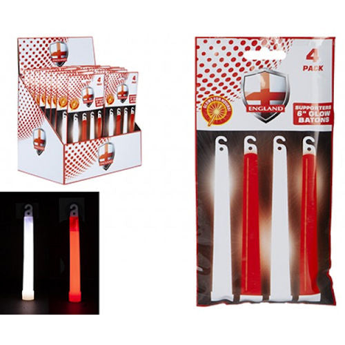 St George Red & White Light Sticks - 4 Pack Red White Patriotic Party Glow Sticks