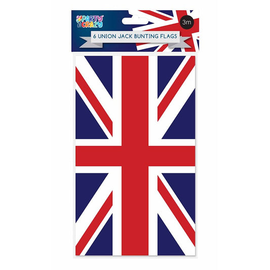Union Jack Square Bunting 6 Flags 3m