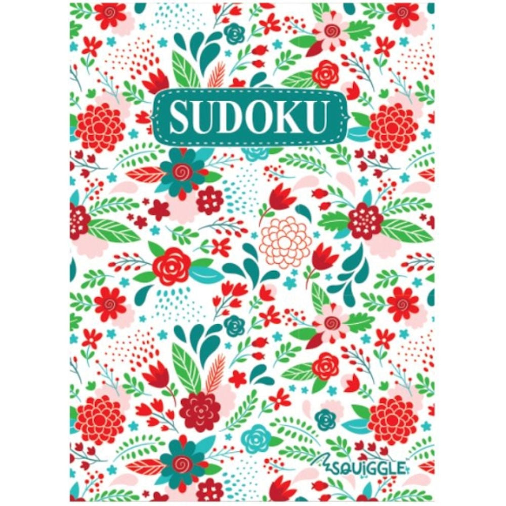 Pocket Sized Floral Sudoku Book - Assorted Compact Design Challenging Puzzles Floral Brain Teasers