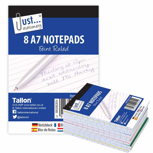 A7 Lined Notebooks - 8 Pack