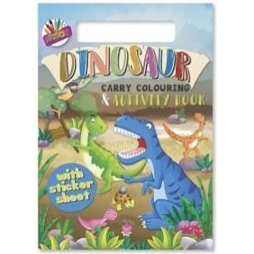A4 Colouring Activity Set - Dinosaurs Fun Kids Cute Pictures Stickers