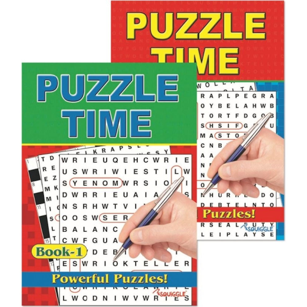 A4 Puzzle Time Book - Assorted Puzzles Engaging Brain Teasers High Quality Paper Relaxing Entertainment