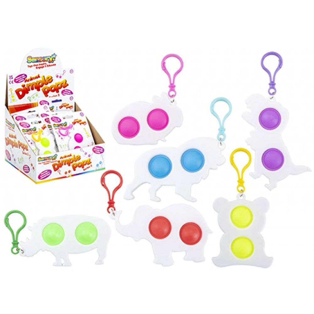 Animal Dimple Pops Sensory Toy - Assorted Colourful Fidget Stress Relief Autism ADHD