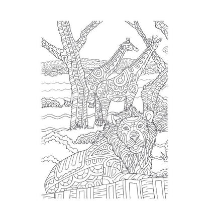 A4 Life On The Savannah Advanced Colouring Book - Wildlife High Quality Relaxing