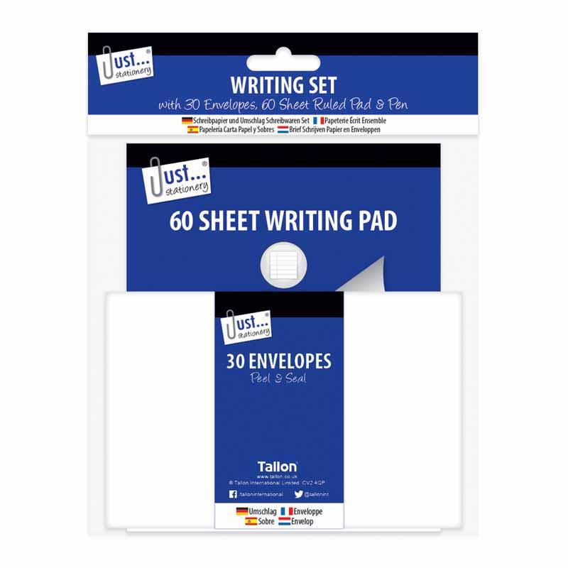 Writing Set - 60 Sheet Writing Pad 30 Peel & Seal Envelopes Stationery Letter Writing Supplies