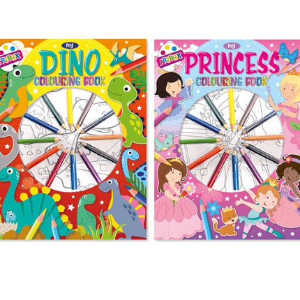Colouring Book With Pencils - Assorted