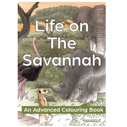 A4 Life on The Savannah Advanced Colouring Book - 22 Pages