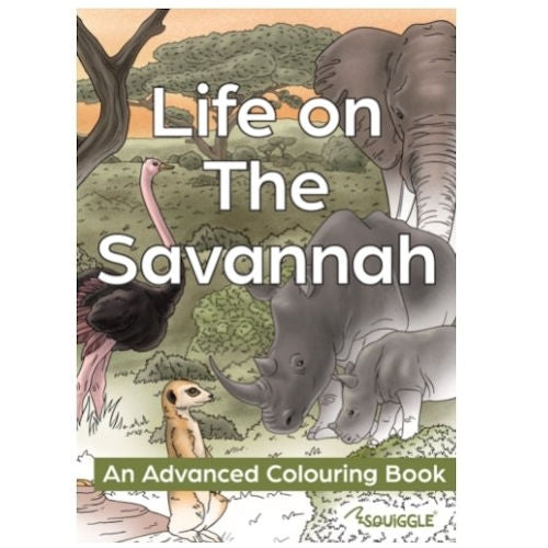 A4 Life On The Savannah Advanced Colouring Book