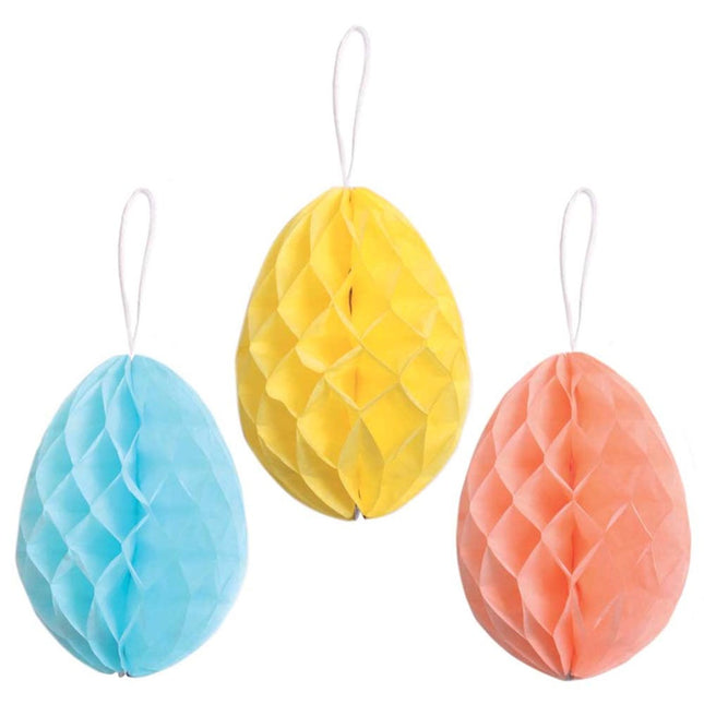 Easter Paper Egg Decorations - 3 Pack