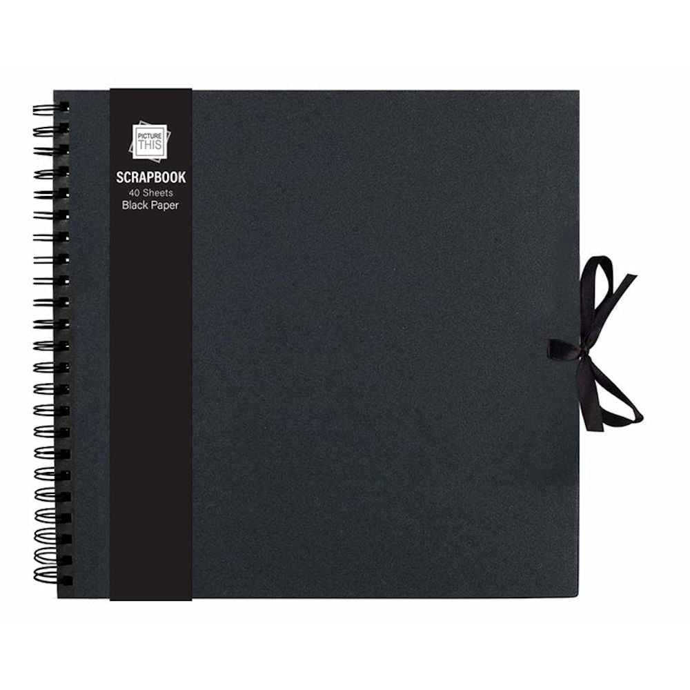 Large Black Scrap Book - 40 Sheets Craft Album Memory Journal Photo Keepsake DIY