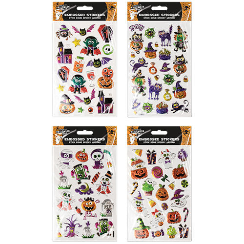 Halloween Embossed Foil Stickers - Assorted