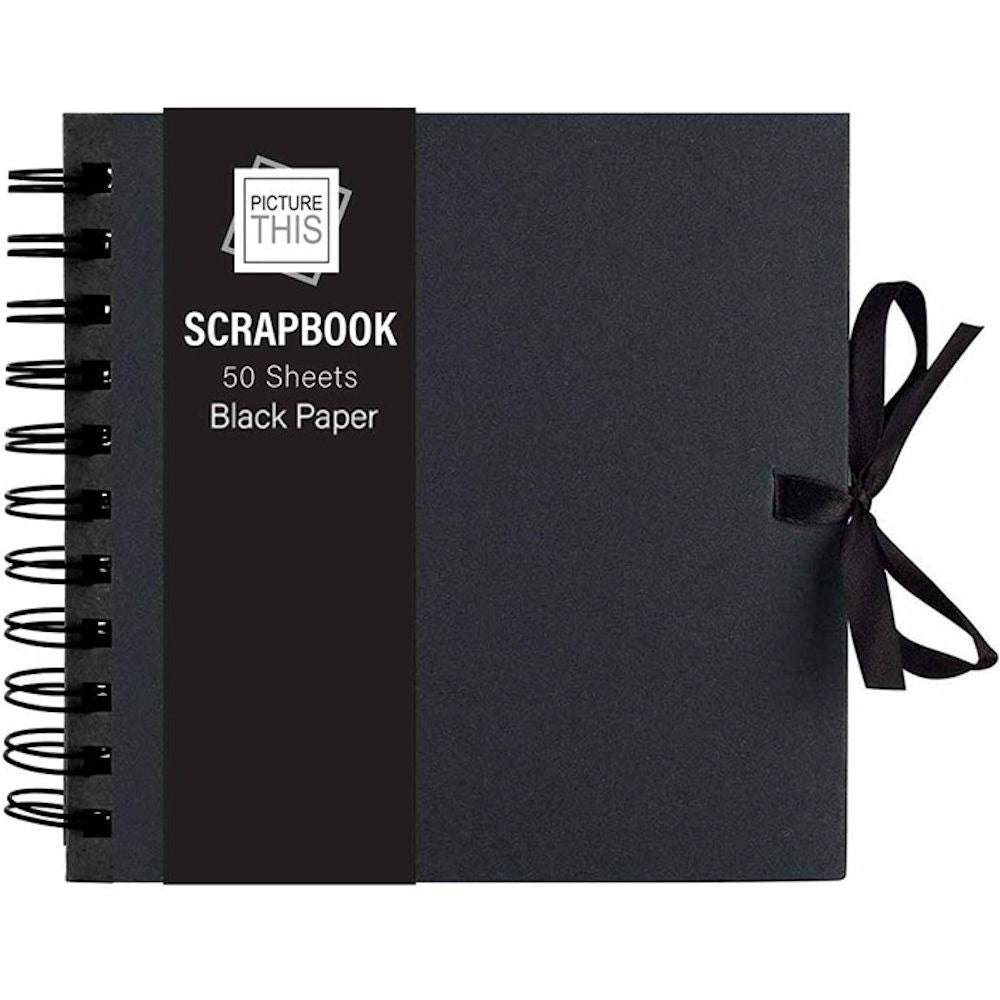 Small Black Scrap Book - 50 Sheets Craft Album Memory Journal Photo Keepsake DIY