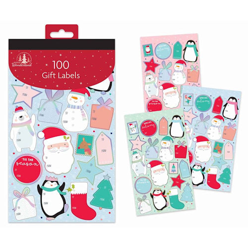 Christmas Cute Book Gift Labels - 100 Pack