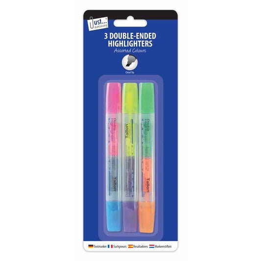 Double Ended Highlighters - 3 Pack