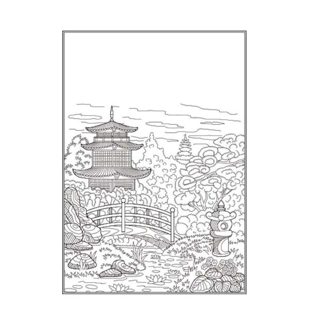 A4 Nature Scenery Amazing City Colouring Book - Assorted Stunning Landscapes Natural Scenes High Quality Relaxing Art Therapy