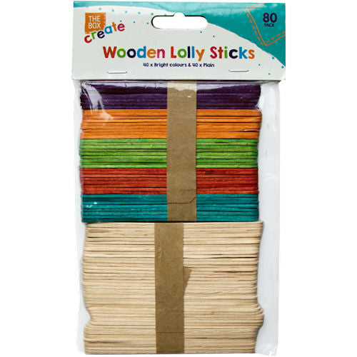 Wooden Lolly Sticks - 80 Pack